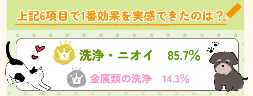 上記6項目で1番効果を実感できたのは？