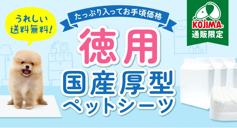 たっぷり入ってお手頃価格 徳用国産厚型ペットシーツ